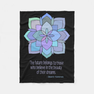 Mandala Eleanor Roosevelt Beauty Quote Fleecefilt
