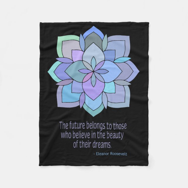 Mandala Eleanor Roosevelt Beauty Quote Fleecefilt (Framsidan)