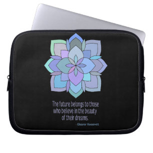 Mandala Eleanor Roosevelt Beauty Quote Laptop Fodral