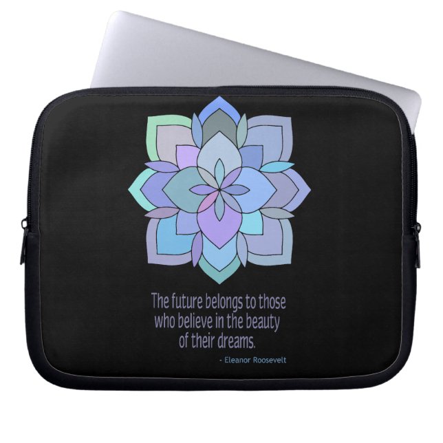 Mandala Eleanor Roosevelt Beauty Quote Laptop Fodral (Framsidan)