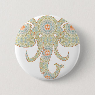 Mandala Elefant Huvud Design Knapp