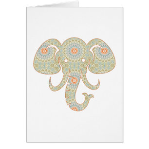 Mandala Elefant Huvud Design OBS Kort