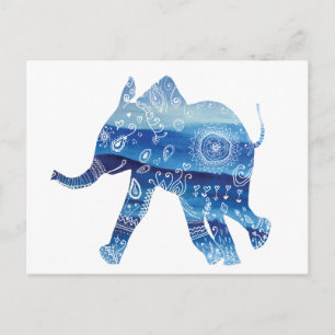 Mandala elefant Postkort Vykort