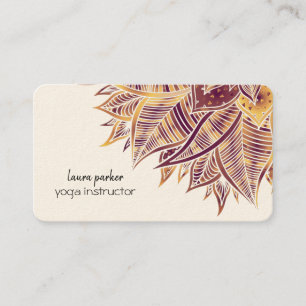 Mandala Elegant Boho Paisley Blommigt Art Yoga Bus Visitkort