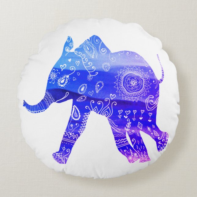 Mandala ElepBrushed Polyester Round cushion 41 cm Rund Kudde (Framsidan)