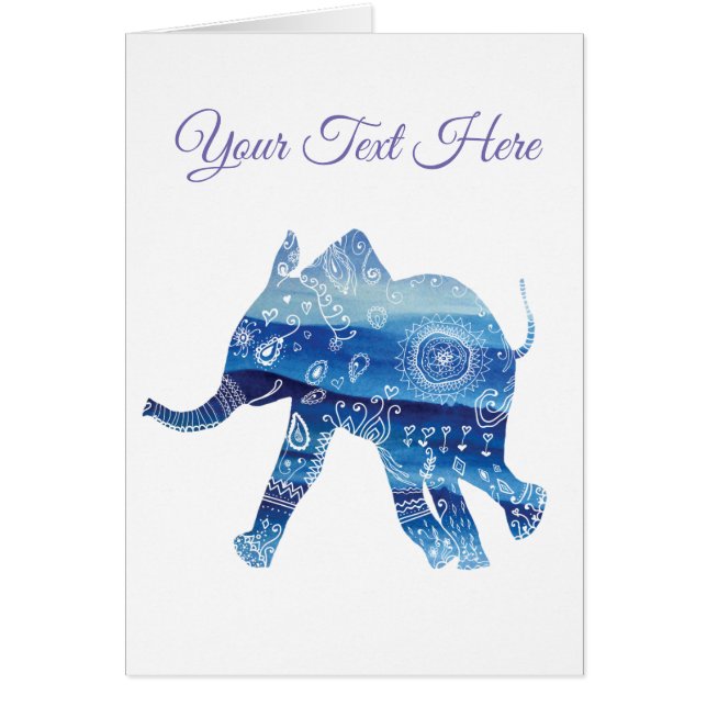 Mandala elephant Art vykort Hälsningskort (Framsidan)