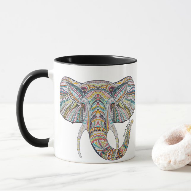 Mandala Elephant Coffee Mugg (Med munk)