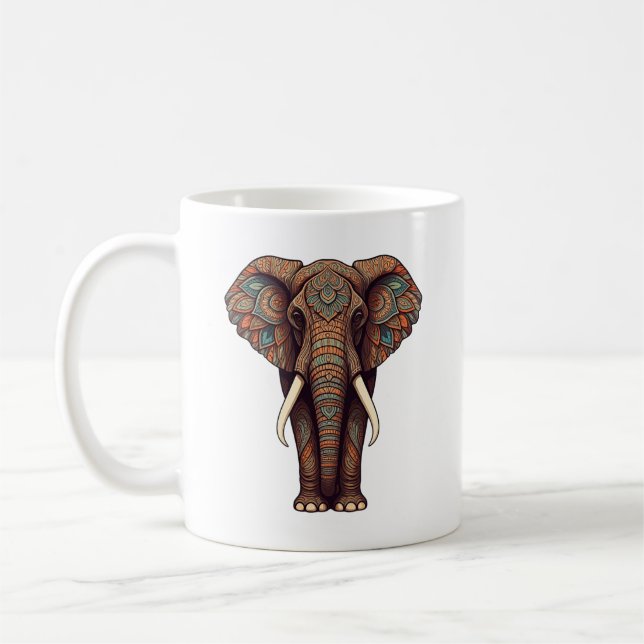 Mandala Elephant Design mugg (Vänster)