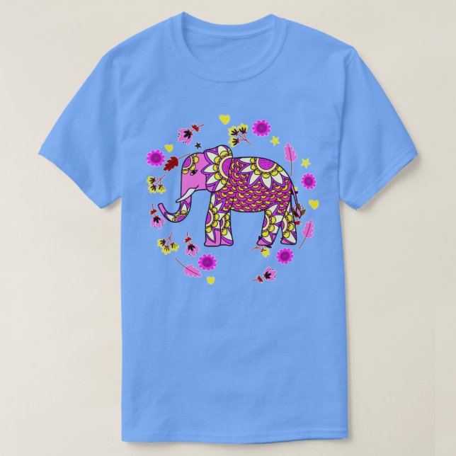 Mandala Elephant Flowers1 T Shirt (Design framsida)