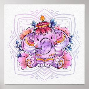 Mandala Elephant/Ganesh Poster