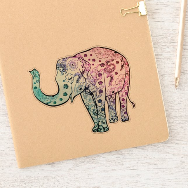 Mandala elephant klistermärken (Anteckningsbok)