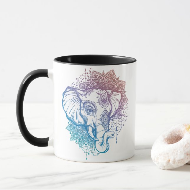 Mandala Elephants Coffee Mugg (Med munk)