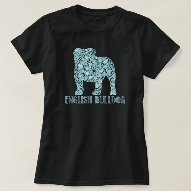 Mandala English Bulldog T-Shirt (Design framsida)