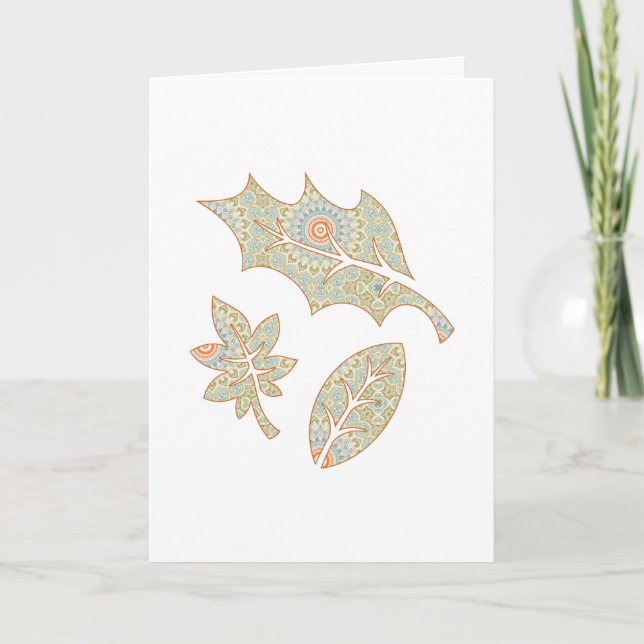 Mandala Fallande Löv Design Kort (Framsida)