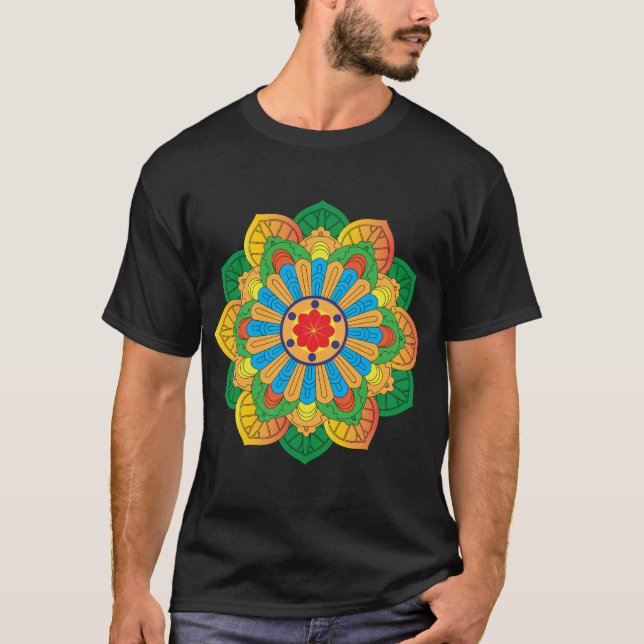 Mandala Färg din egen! T Shirt (Framsida)