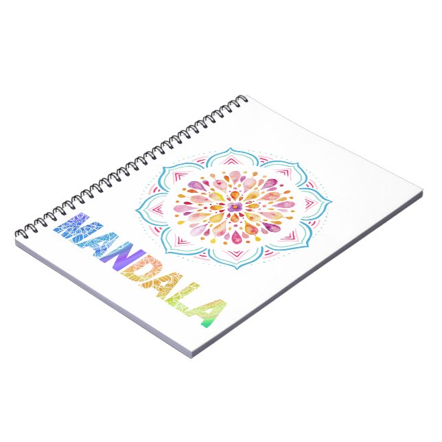 MANDALA FÄRGAD LOTUS FLOWER ANTECKNINGSBOK (Vänstra Sidan)