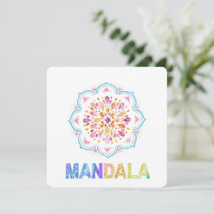 MANDALA FÄRGAD LOTUS FLOWER INBJUDNINGAR