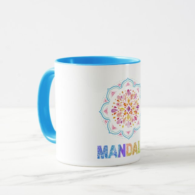 MANDALA FÄRGAD LOTUS FLOWER MUGG (Framsida vänster)