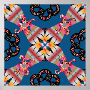 Mandala-färgad på gultens bakgrund. Inbjudan Poster