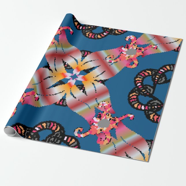 Mandala-färgad på gultens bakgrund. Inbjudan Presentpapper (Utrullad)