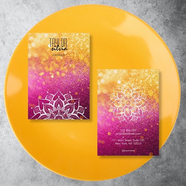 mandala färgat kort för papper visning vid avläsni (colorful bokeh mandala display card)