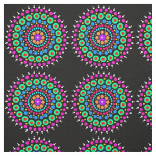Mandala färglös svart bg tyg