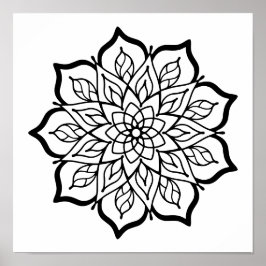 Mandala-färgningaffisch – Väggkonst med Sakral Geo