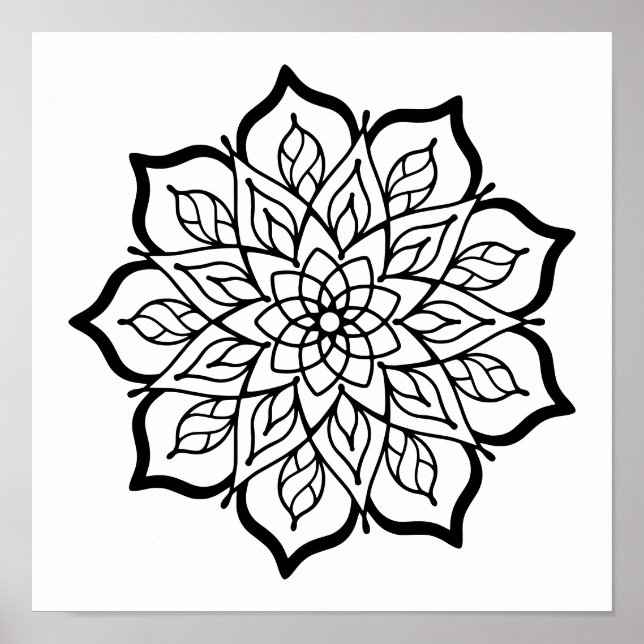 Mandala-färgningaffisch – Väggkonst med Sakral Geo (Framsidan)