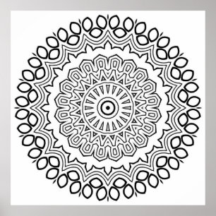 Mandala-färgsida med kronbladslager konst poster