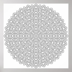 Mandala-färgsida med upprepade bågar i lager poster