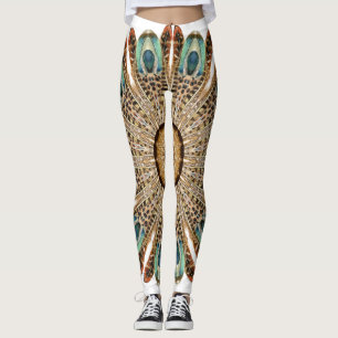 Mandala Feathers Watercolor: Natural Snöre Design Leggings