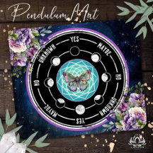 Mandala Fjäril Lila Blommig Psykisk Pendel