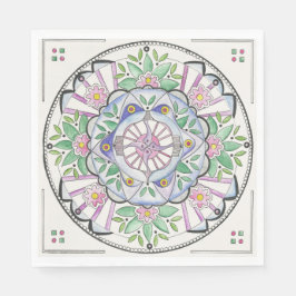 Mandala Floribunda-design på pappra servetter