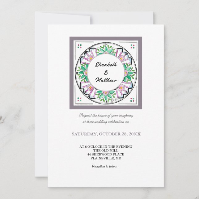 Mandala Floribunda Inbjudningar (Framsida)