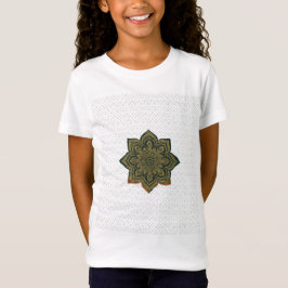 Mandala Flower Art. Grönt Guld Zen Decor T Shirt