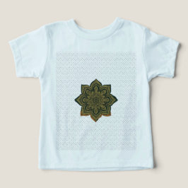 Mandala Flower Art. Grönt Guld Zen Decor T Shirt