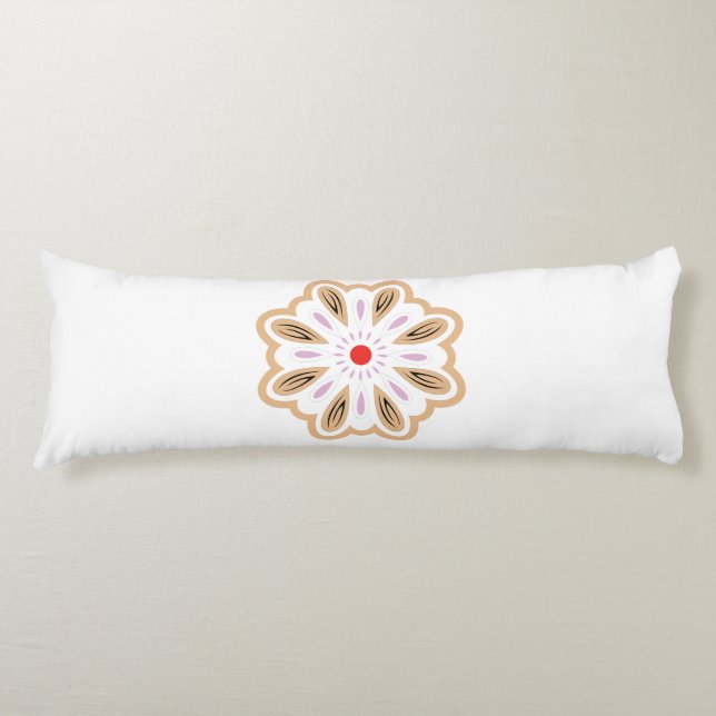 Mandala Flower Art-utskrift | Boho Decor Kroppskudde (Framsidan)