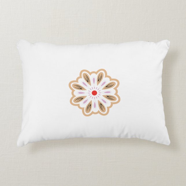Mandala Flower Art-utskrift | Boho Decor Prydnadskudde (Framsidan)