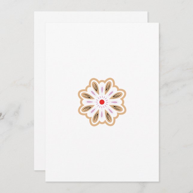 Mandala Flower Art-utskrift | Boho Decor Spara Datumet (Fram/baksida)