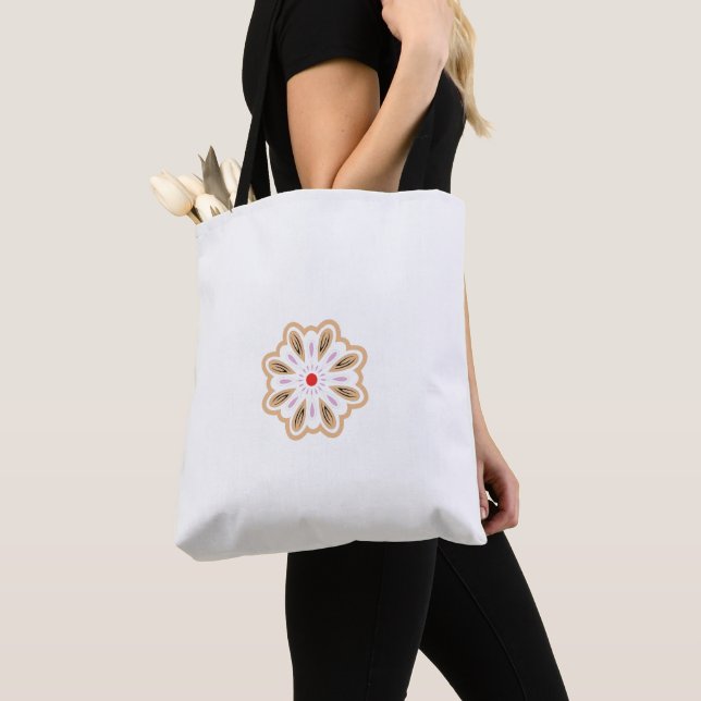 Mandala Flower Art-utskrift | Boho Decor Tygkasse (Närbild)
