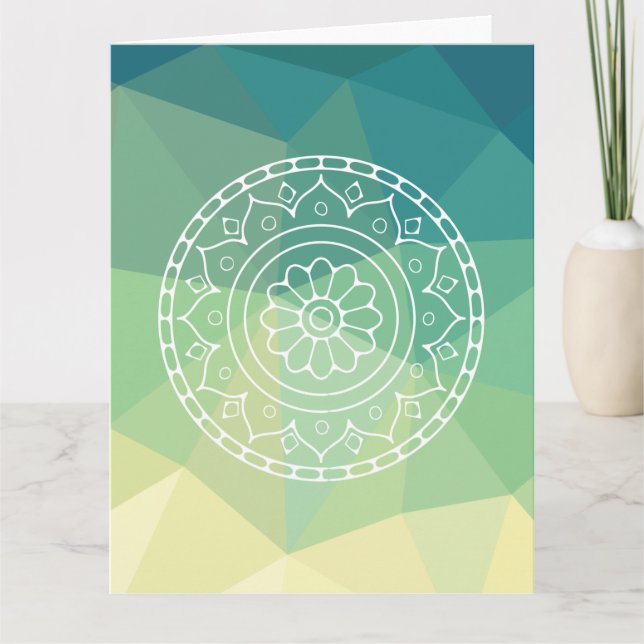 Mandala Flower Boho Ethnic Design Kort (Framsida)