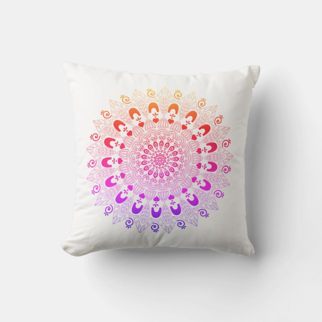 Mandala Flower Design Dekorativ kudde (Framsida)