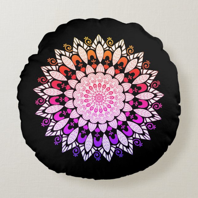 Mandala Flower Design Dekorativ kudde (Framsidan)