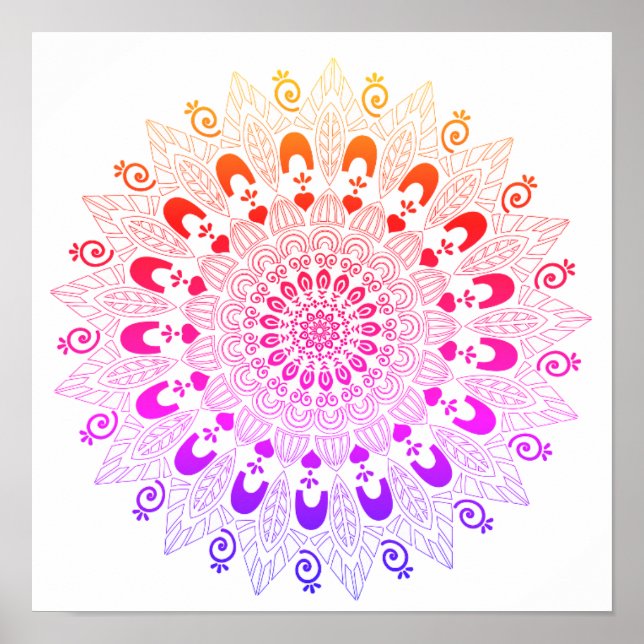 Mandala Flower Design Poster (Framsidan)