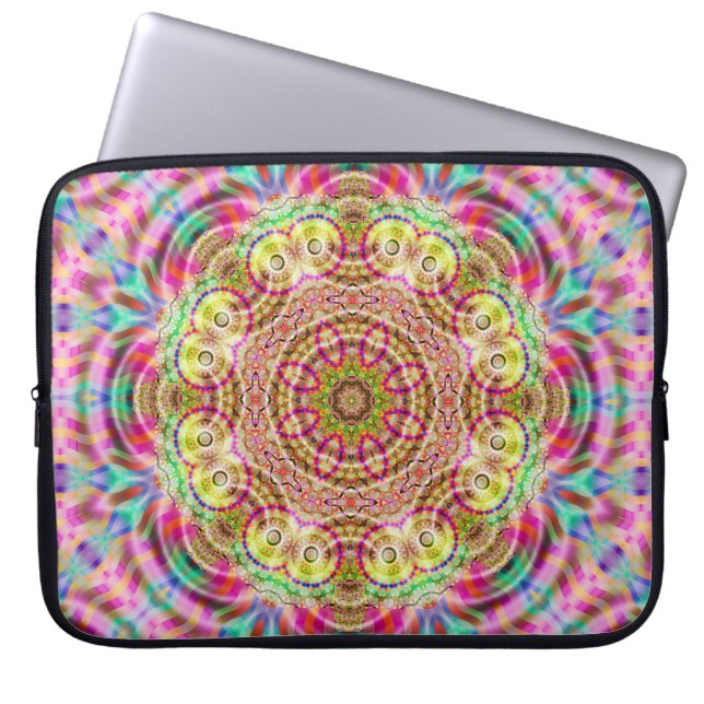 Mandala Flower: Konstnärlig design Laptop Fodral (Framsidan)