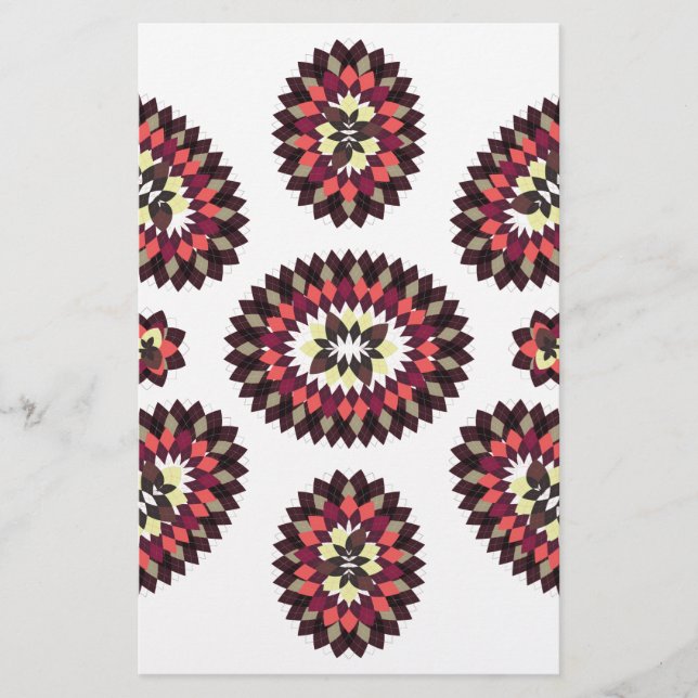 Mandala Flower Mönster Brevpapper (Framsida)