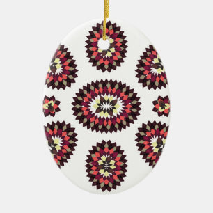 Mandala Flower Mönster Julgransprydnad Keramik