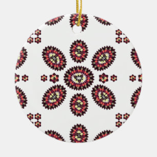 Mandala Flower Mönster Julgransprydnad Keramik