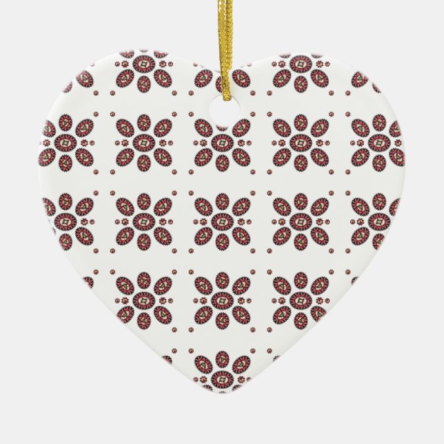 Mandala Flower Mönster Julgransprydnad Keramik (Framsidan)