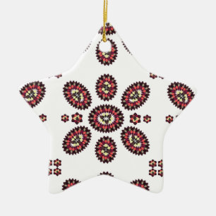 Mandala Flower Mönster Julgransprydnad Keramik